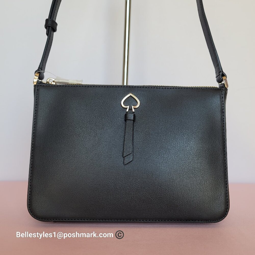 KATE SPADE Adel Small Top-zip Leather Crossbody Bag- Black Color ⭐🎈 - Picture 6 of 16